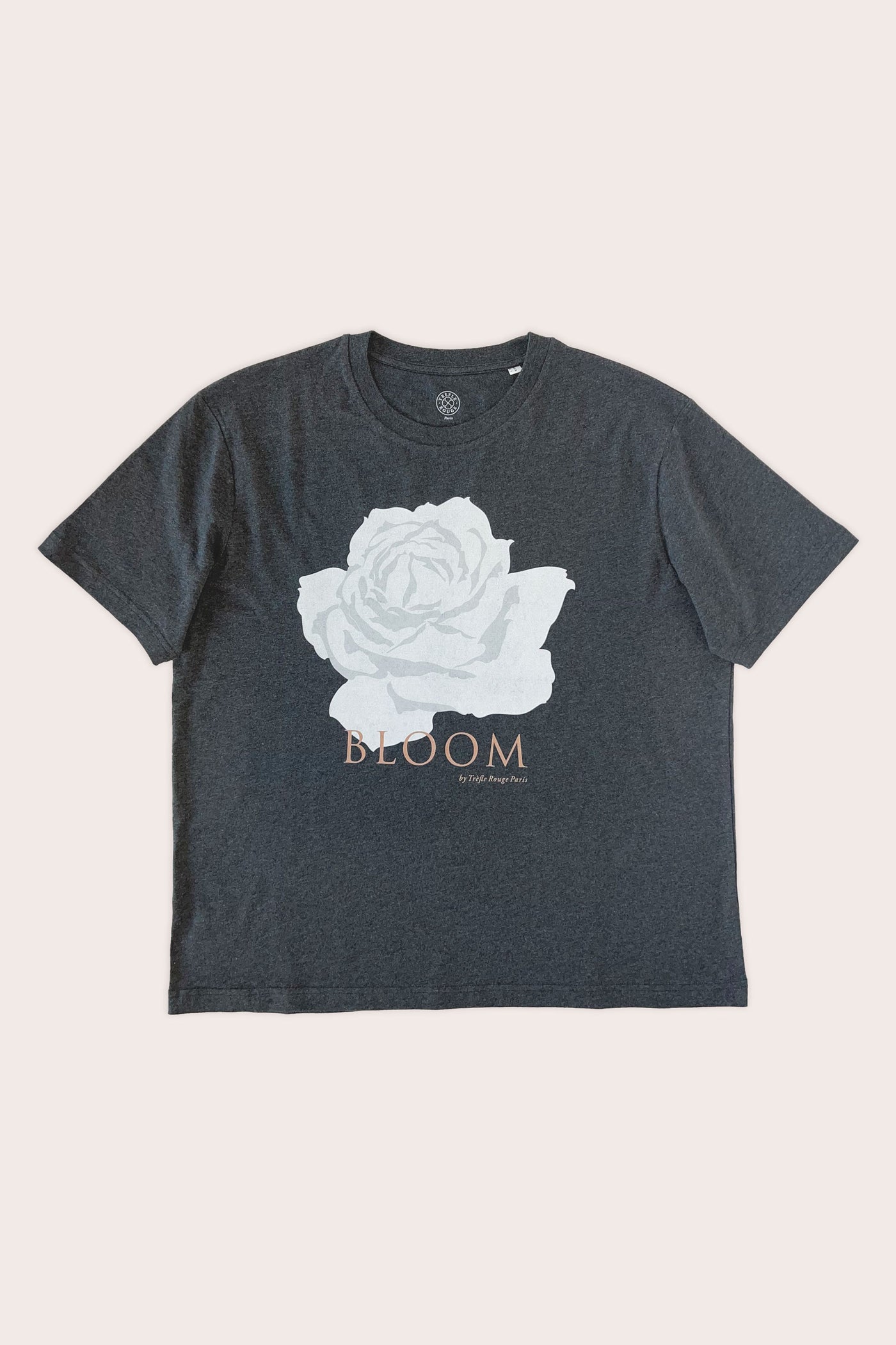 T-shirt gris anthracite Oscar la rose - blanche